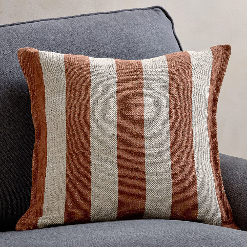 Nkuku Kobbari Jute and Cotton Cushion Cover Rust